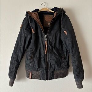 Naketano Blue Hooded Outdoor Jacket Size Small